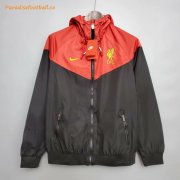 2021-22 Liverpool Black Red Windbreaker Hoodie Jacket