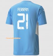 2021-22 Manchester City Home Soccer Jersey Shirt with Ferran Torres 21 UCL printing