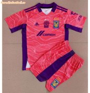 Kids Tigres UANL 2021-22 Red Goalkeeper Soccer Kits Shirt With Shorts