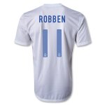 2013 Netherlands #11 ROBBEN Away White Jersey Shirt