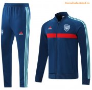 2021-22 Arsenal Blue Red Tracksuits Training Jacket Kits With Pants