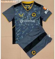 2021-22 Wolverhampton Wanderers Kids Away Soccer Kits Shirt With Shorts
