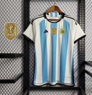2022 FIFA World Cup Argentina Three Stars Men's Home Soccer Jersey Shirt