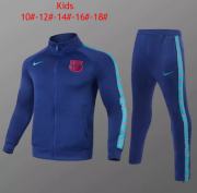 Kids/Youth 2021-22 Barcelona Dark Blue Sweatshirt and Pants Training Kits