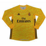 2019-20 Real Madrid LS Goalkeeper Yellow Soccer Jersey Shirt