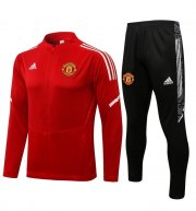 2021-22 Manchester United Red Tracksuits Training Jacket Kits with Pants