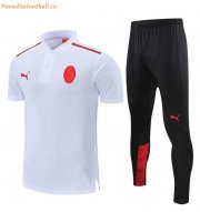 2021-22 AC Milan White Polo Kits Shirt with Pants