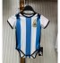 2022 World Cup Argentina Three Stars Home Infant Soccer Jersey Little Baby Kit