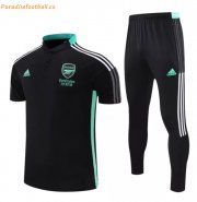 2021-22 Arsenal Black Polo Kits Shirt + Pants