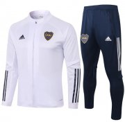 2020-21 Boca Juniors White Training Suits Jacket and Trousers