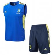 2022-23 Juventus Blue Yellow Training Kits Vest Shirt with Shorts