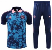 2021-22 Arsenal Navy Blue Polo Kits Shirt + Pants