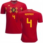 2018 World Cup Belgium Home Soccer Jersey Shirt Vincent Kompany #4