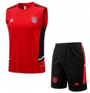 2022-23 Bayern Munich Red Black Training Vest Kits Shirt with Shorts