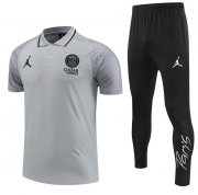 2022-23 PSG Grey Polo Kits Shirt + Pants