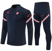 2021 Croatia Black Training Suits Sweatshirt with Pants