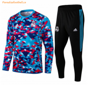 2021-22 Real Madrid Blue Red Training Kits Sweatshirt with Pants