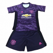 Kids Manchester United 2019-20 Purple Goalkeeper Soccer Shirt With Shorts