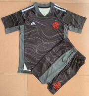 2021-22 Kids Flamengo Goalkeeper Grey Soccer Kits Shirt With Shorts