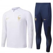 2022 FIFA World Cup France White Training Sweatshirt Kits with Pants