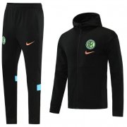 2021-22 Inter Milan Black Training Kits Hoodie Jacket with Pants