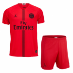 2018-19 Psg Jordan Goalkeeper Red Soccer Jersey Kit (Shirt + Shorts)
