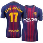 2017-18 Barcelona #17 Paco Alcácer Home Soccer Jersey