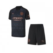 Kids Manchester City 2020-21 Away Black Soccer Kits Shirt With Shorts