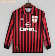 1999-2000 AC Milan Retro Long Sleeve Home Soccer Jersey Shirt