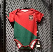 2022 FIFA World Cup Portugal Home Infant Soccer Jersey Little Baby Kit