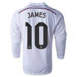 Real Madrid 14/15 JAMES #10 LS Home Soccer Jersey