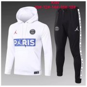 Kids 2020-21 PSG Jordan White Sweat Shirt and Pants Training Suits
