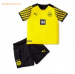 2021-22 Borussia Dortmund Kids Home Soccer Kits Shirt With Shorts