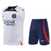 2022-23 PSG White Training Kits Vest Shirt with Shorts