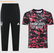 2021-22 Arsenal Black Red Training Kits Shirt with Capri Pants