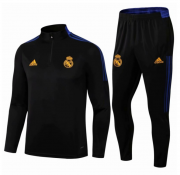 2021-22 Real Madrid Black Blue Training Suits Sweatshirt with Pants
