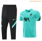2021-22 Liverpool Green Training Kits Shirt with Capri Pants