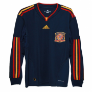 2010 Spain Retro Long Sleeve Away Soccer Jersey Shirt