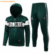 2020-21 PSG X Jordan Green Training Kits Paris Hoodie Jacket with Pants