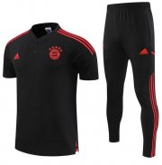 2022-23 Bayern Munich Black Polo Kits Shirt + Pants
