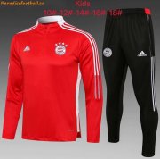 Kids 2021-22 Bayern Munich Red Sweatshirt and Pants Training Kits