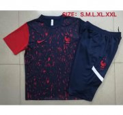 2020 France Navy Red Training Sets Capri Pants with Shirt