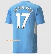 2021-22 Manchester City Home Soccer Jersey Shirt with Kevin de Bruyne 17 printing