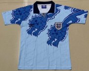 1992 England Retro Away Blue Soccer Jersey Shirt