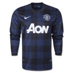 13-14 Manchester United Away Black Long Sleeve Jersey Shirt