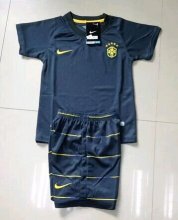 Kids Brazil 2014 Third Black Soccer Kit(Shirt+shorts)