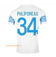 2021-22 Marseille Home Soccer Jersey Shirt with PHLIPONEAU 34 printing