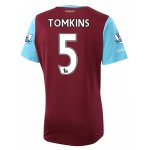 2015-16 West Ham TOMKINS 5 Home Soccer Jersey