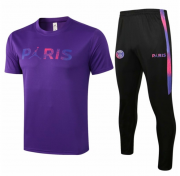 2020-21 PSG X Jordan Purple Training Kits Paris T-Shirt with Pants