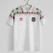 1990-92 Wales Retro Away White Soccer Jersey Shirt